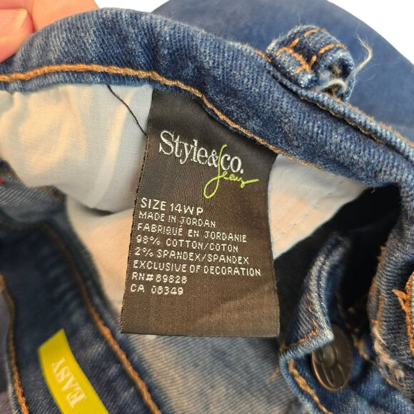 Style & Co. Womens Easy Fit Jeans Dark Wash Cotton Spandex Size 14 WP  jj3769 - Picture 5 of 6